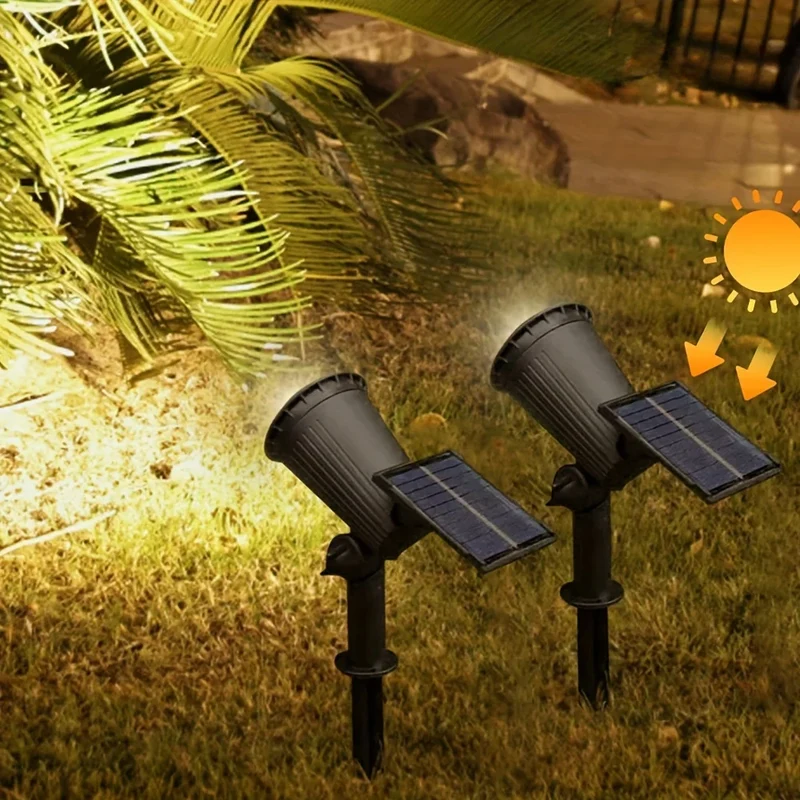 2 Spots Solaires 9 LED RGB IP65 – Jardin, Luminosité Réglable