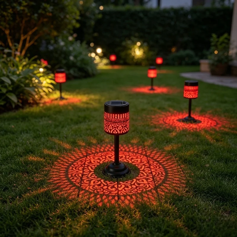 Lampe Solaire Projection Mandala – Jardin et Terrasse