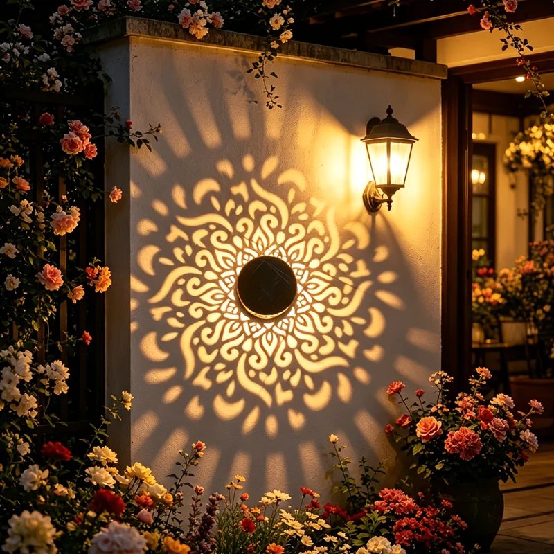 Projecteur Solaire LED Jardin – Décoration Murale à Motifs
