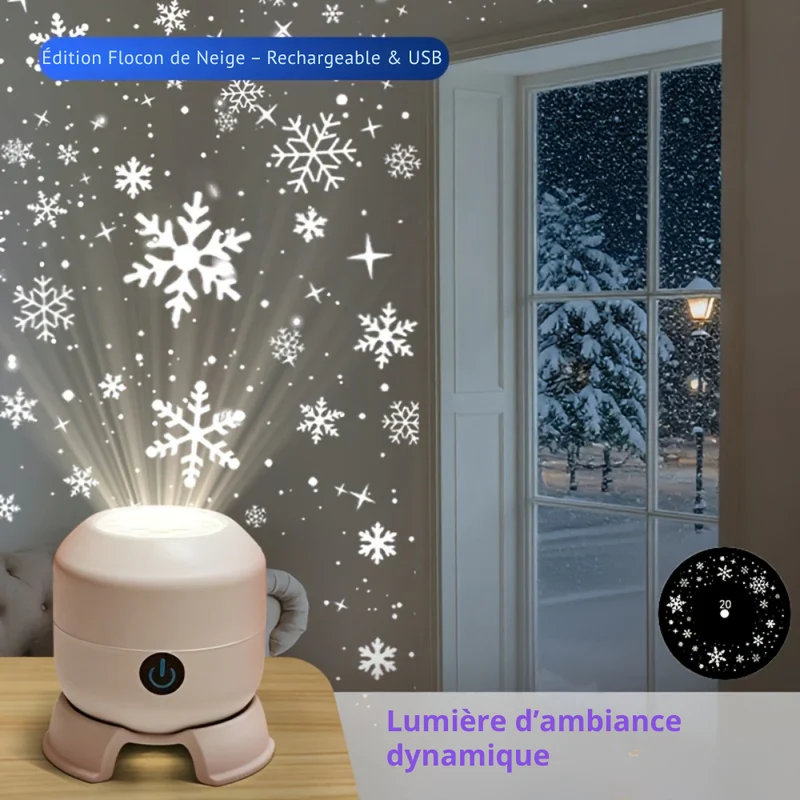 Projecteur Océan et Flocons de Neige – Ambiance Noël USB