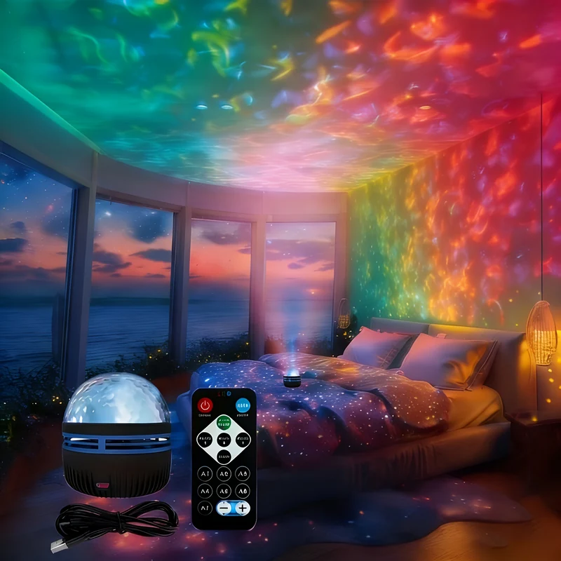 Projecteur LED Effet Vagues LED USB – Projecteur 3D avec Télécommande