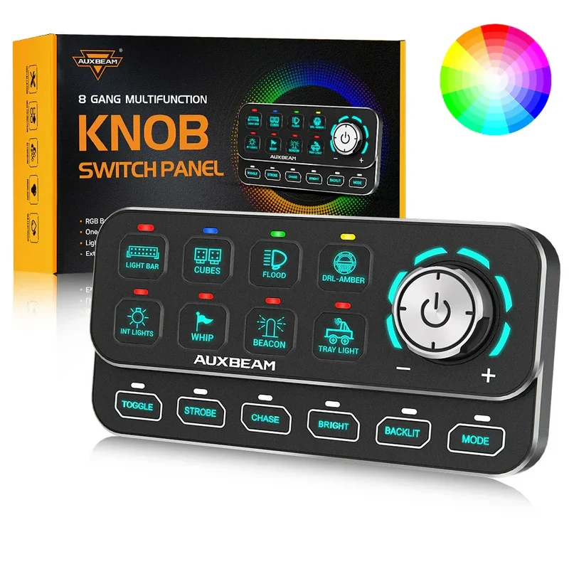 Panneau de commande Auxbeam 8 voies avec bouton de réglage / Fonctions de variation d'intensité, de poursuite et dynamiques