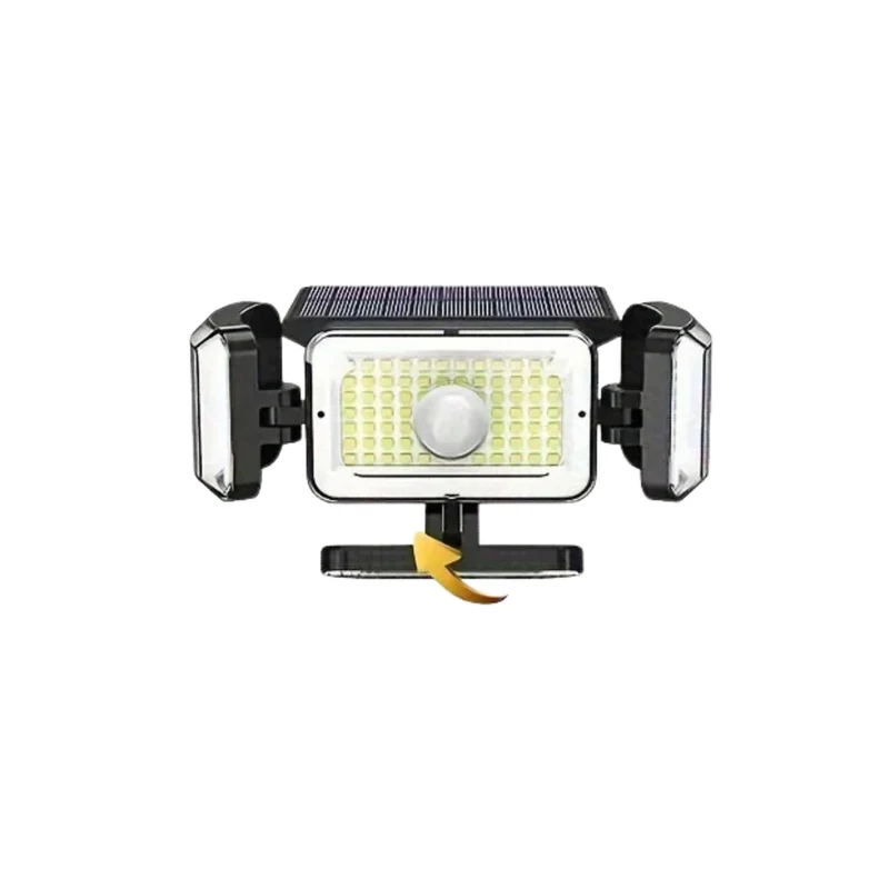 Projecteur solaire extérieur 3000lm 4 têtes avec capteur