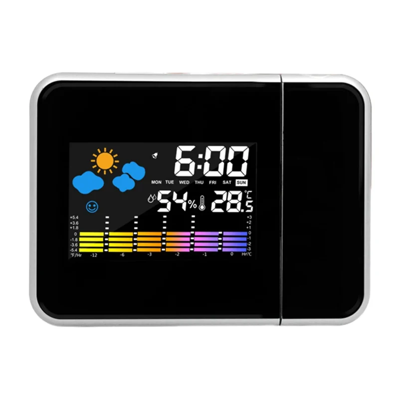 Réveil Projecteur LED Nuit Thermomètre Hygromètre Chambre