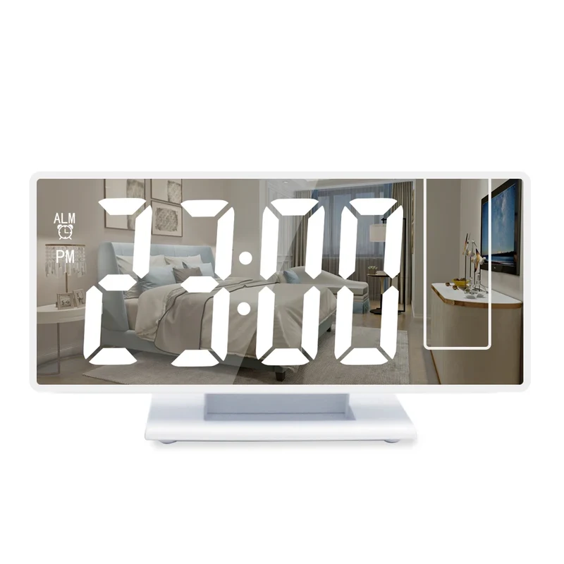 Réveil Projecteur LED USB 180° Heure Température 12/24h