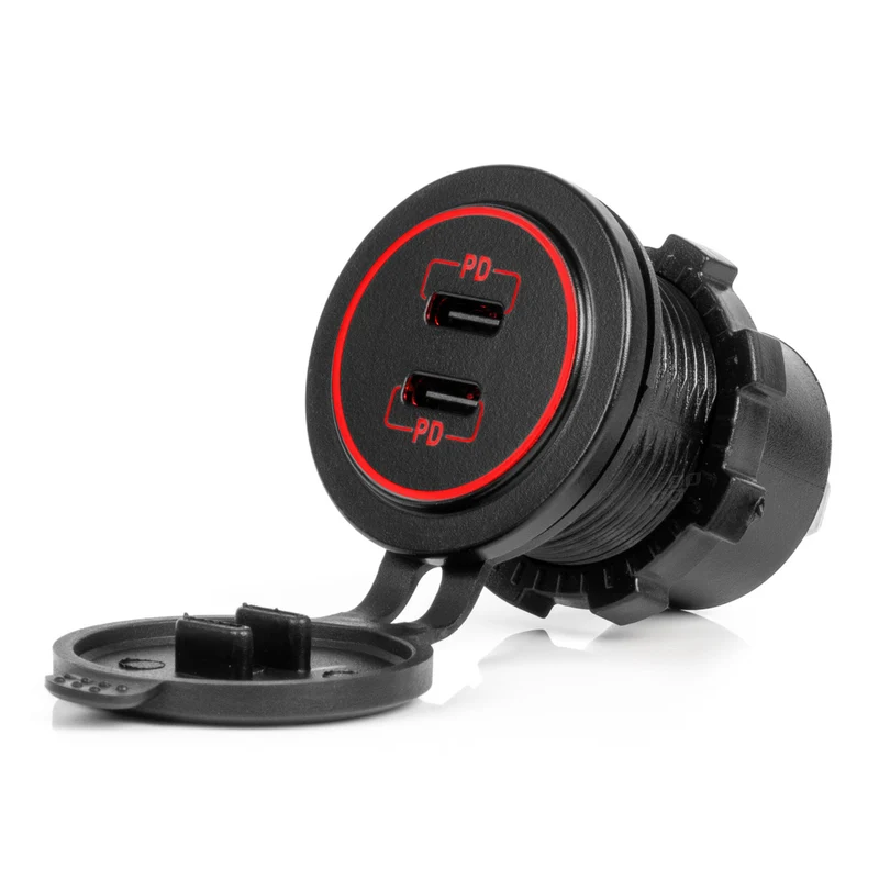Chargeur double port USB-C 12/24 V / Type USB-C