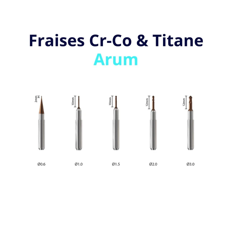 Fraises Chrome-Co & Titane Arum