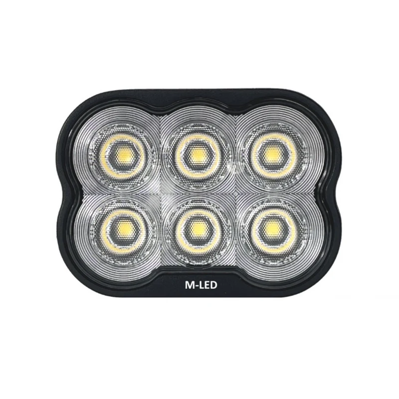 Projecteur de travail LED rectangulaire avec support en acier inoxydable / 6 LED / 30 W