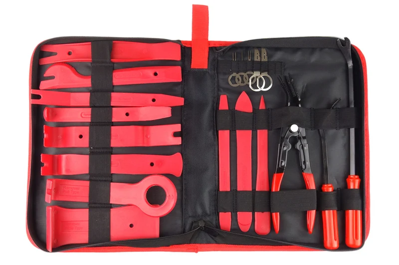 Kit d'outils de démontage de garnitures, d'autoradios et de garnitures 19 pièces