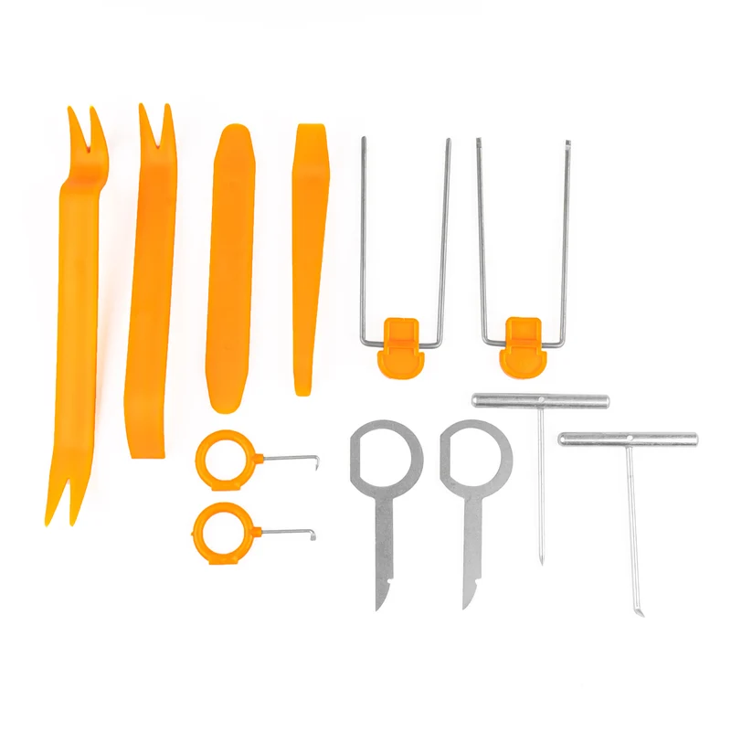 Kit d'outils de démontage de clips de garniture et de radio 12 pièces