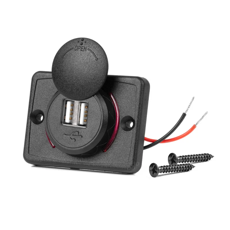 Chargeur USB double port encastré 12/24 V