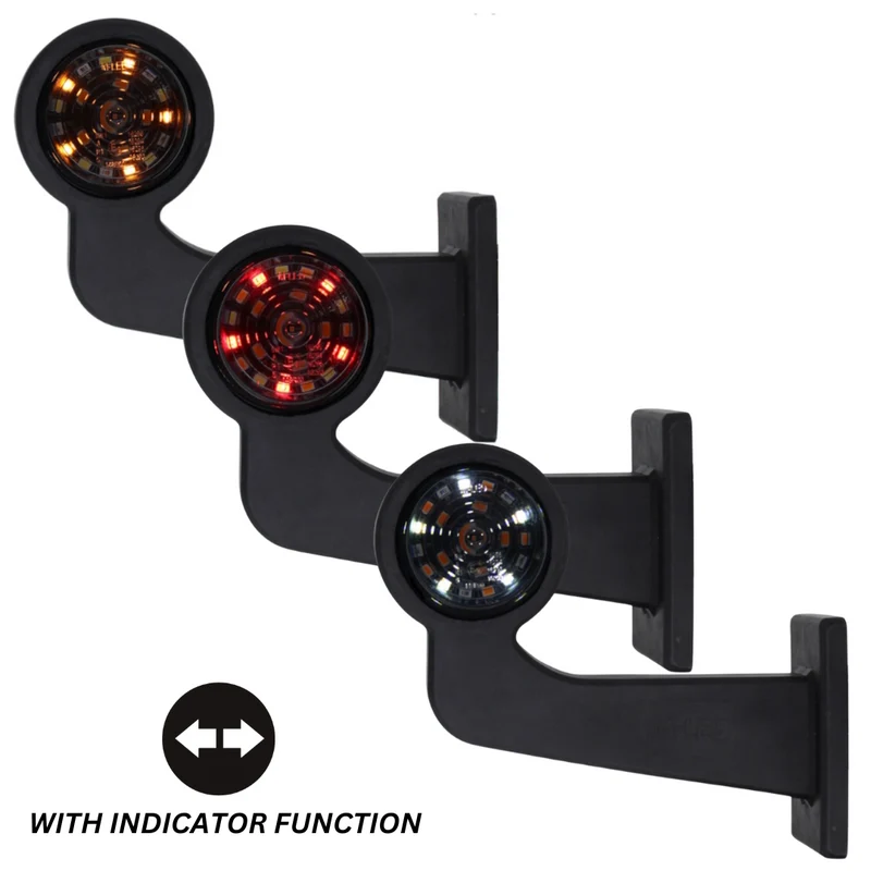 Feu de gabarit LED danois long fumé / tricolore avec fonction clignotant