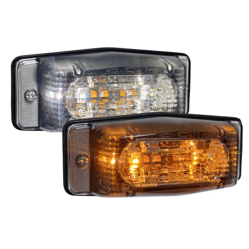 Lampe à double brûleur à LED avec lentille transparente / bicolore