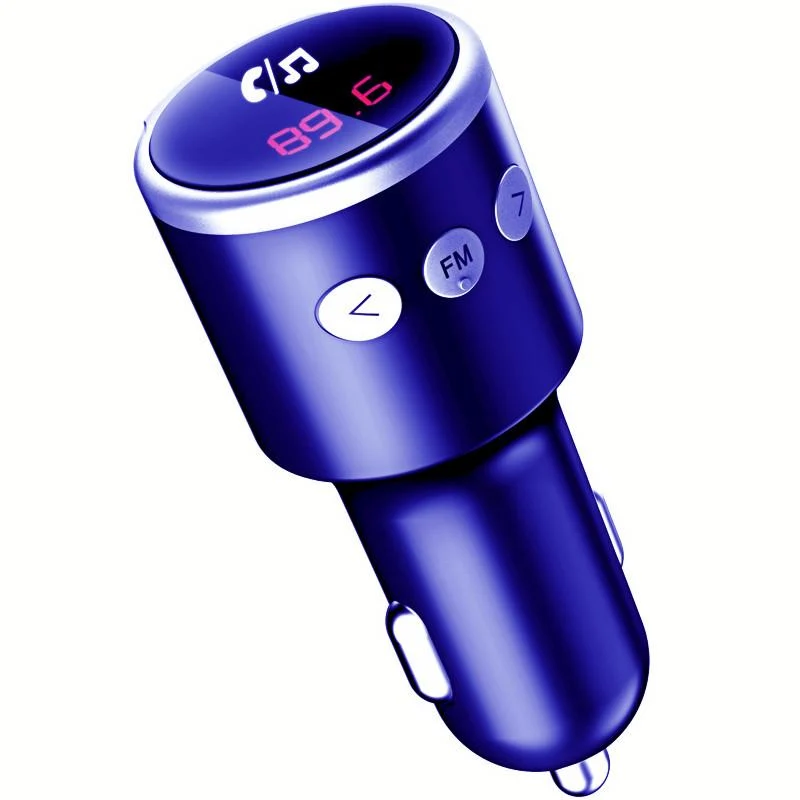 VICTSING Transmisor Bluetooth FM para Coche, Adaptador Transmisor de Radio Inalámbrico Bluetooth 4.2 con Llamadas de Mano, QC3.0 Cargador Dual USB, Violado