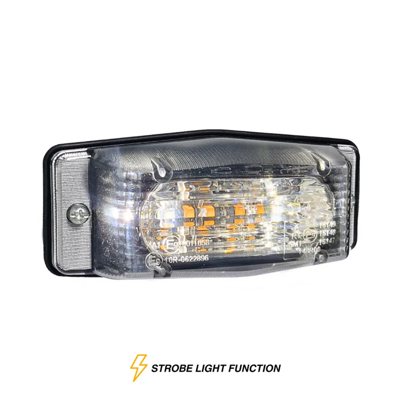 Lampe LED à double brûleur avec lumière stroboscopique intégrée/lentille transparente