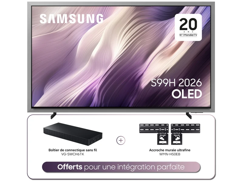 SAMSUNG TQ65S99H + BOITIER SANS FIL + FIXATION MURALE