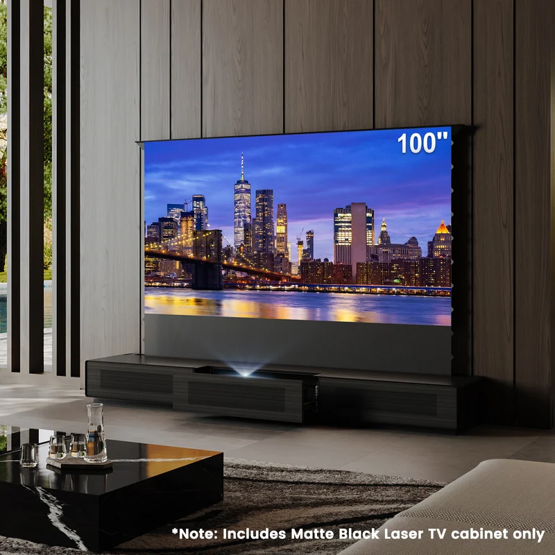 Shore Fully-Assembled Modern Matte TV Stand for UST Projector