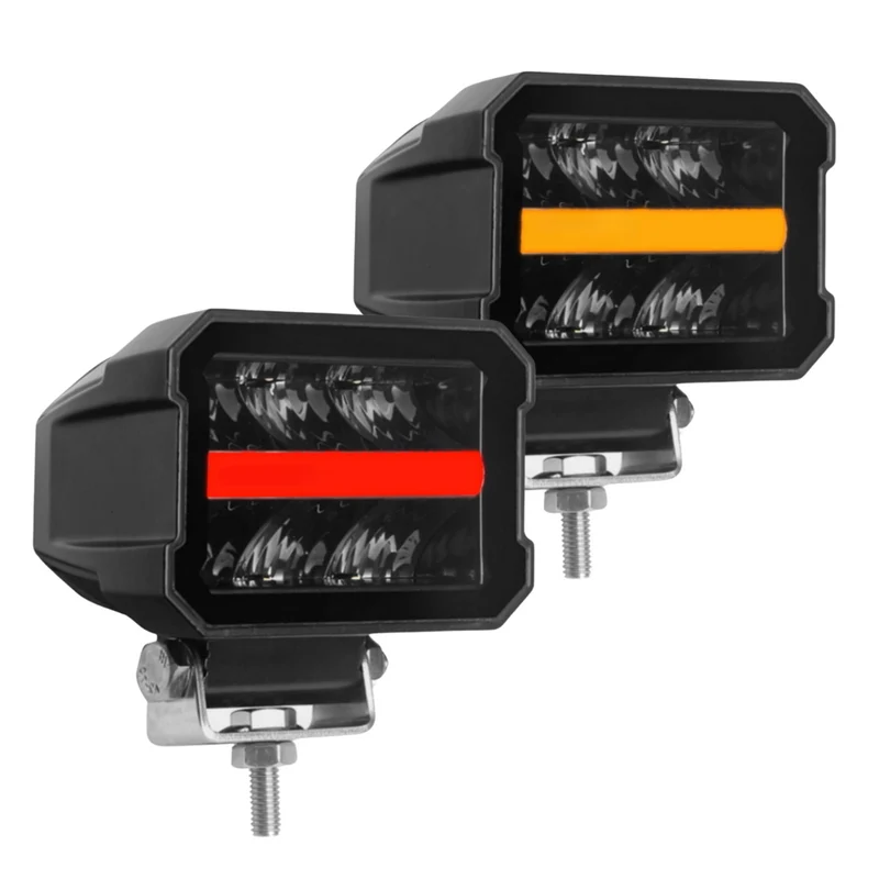 Lampe de travail à LED au look sombre avec bande lumineuse de position rouge/ambre