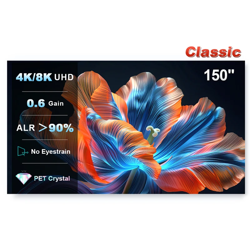 150 Inch NothingProjector Black Series Pet Crystal Lenticular Screen