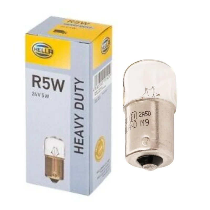 Ampoules de feux arrière Hella 24 V pour camions / 5 W SCC / Petit contact simple / N° 149 / Lot de 10