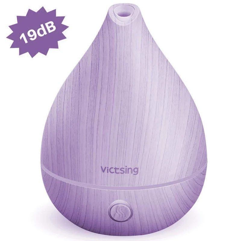 VicTsing 130ML Diffuseur Huile Essentielle Silencieux Mini Humidificateur Air Portable ultrasonique aromathérapie avec Bouton 4 en 1, Mode de Sommeil, 8 Couleurs pour Chambre à Coucher, Bureau- Jaune