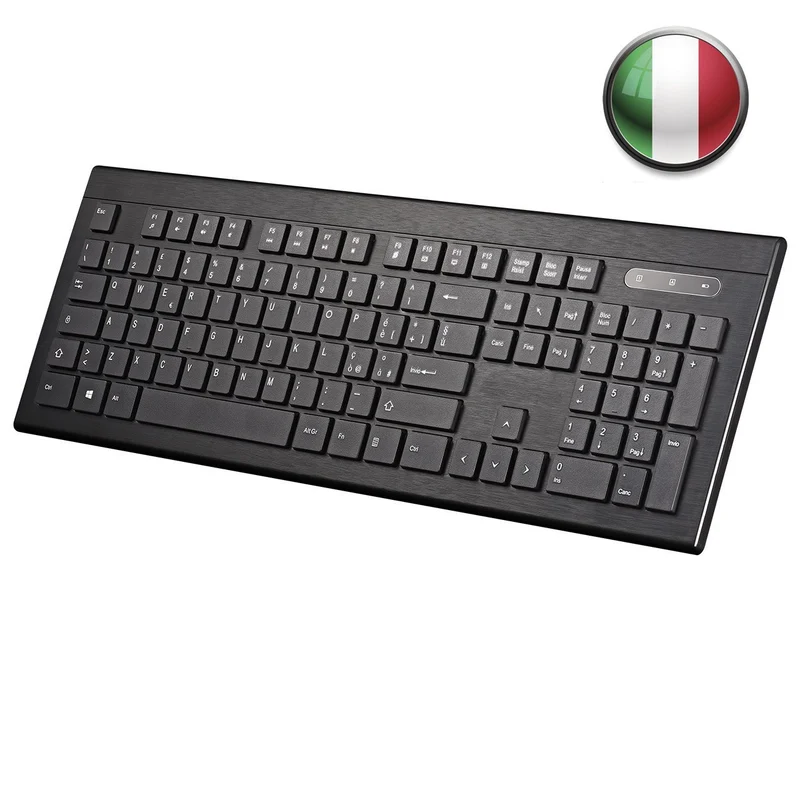 2,4 GHz Kabellose Italienische Ultradünne Tastatur Ergonomisches Design, Tasten für Windows XP / 7/8/10, VISTA und Mac für Office Library - italienische Version