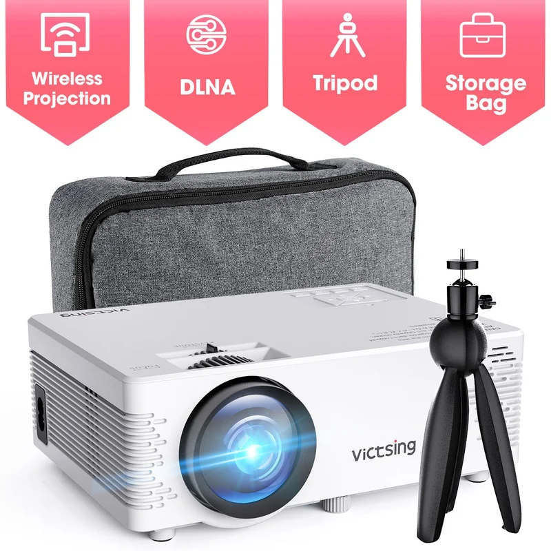 VicTsing WiFi Projector Bluetooth & Screen Mirroring, 3600 Lux