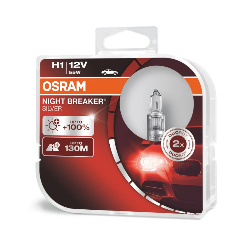 Osram H1 12V NIGHT BREAKER ARGENT +100% / Pack de 2