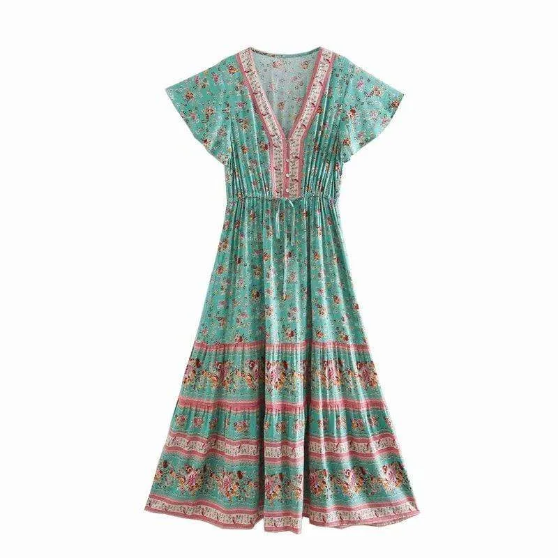 Wylie Vintage Multi Floral Maxi Dress