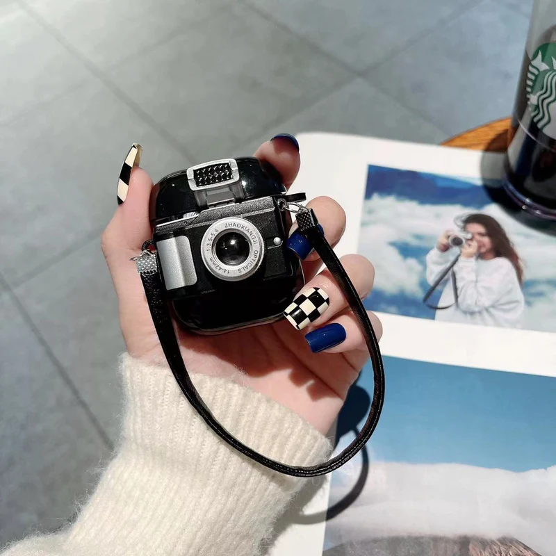 Retro Camera Headphone Protective Case Cute