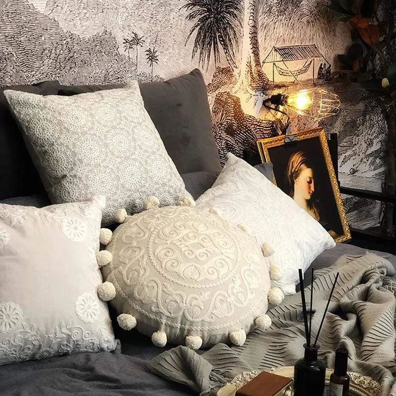 Embroidery Textured Cotton Cushion