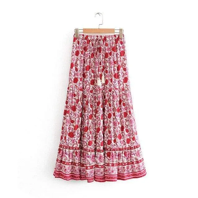 Milagros Floral Midi Skirt