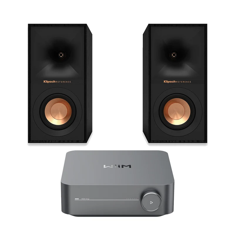 WiiM Amp Space Grey with Klipsch R-40M Bookshelf Speakers Package