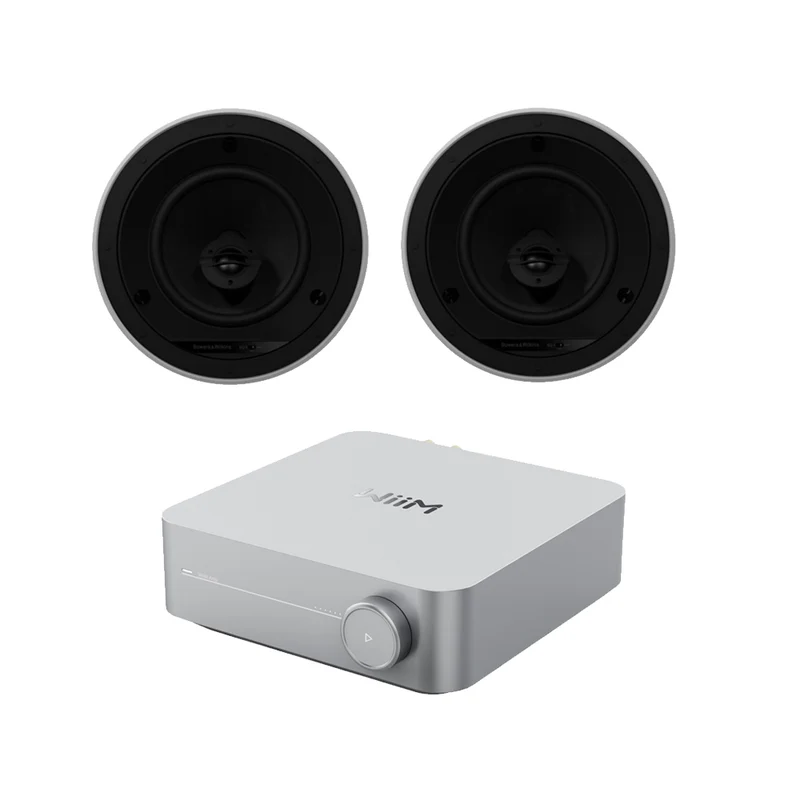 Wiim Amp Silver with Bowers & Wilkins CCM664 Ceiling Speakers Pair Package
