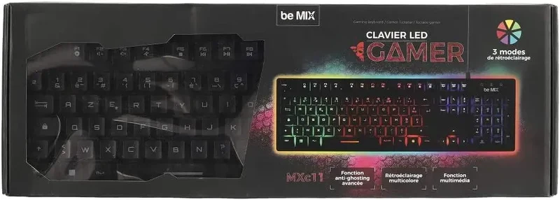 Be Mix - Clavier Gamer - 3 Fonctions - Fonction Anti - Ghosting - Rétro Eclairage - Fonction Multimédia