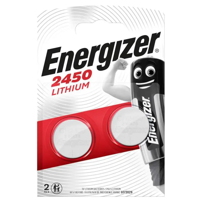 2 Piles CR2450 Energizer Bouton Lithium 3V