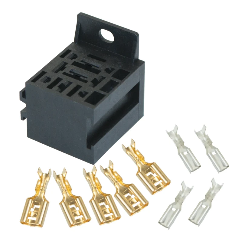 Mini socle de relais avec bornes compatible avec les relais à 4, 5 et 9 broches