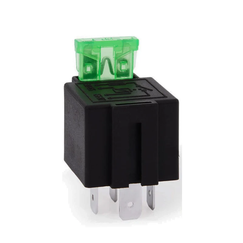 Mini-relais 12 V 30 A avec fusible / 4 broches