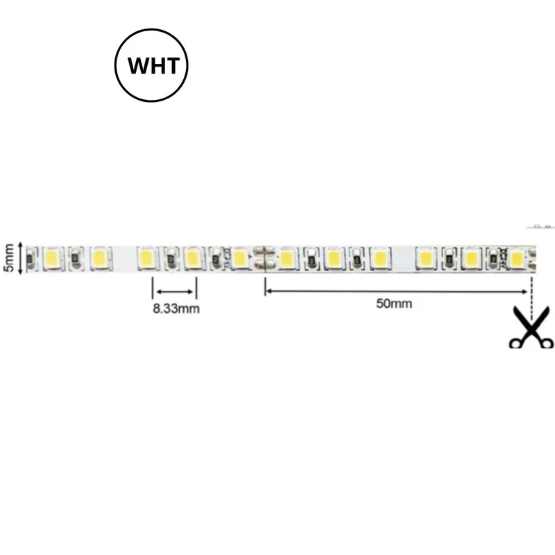 Ruban lumineux DEL étroit NTMN60 blanc 5 Mètres