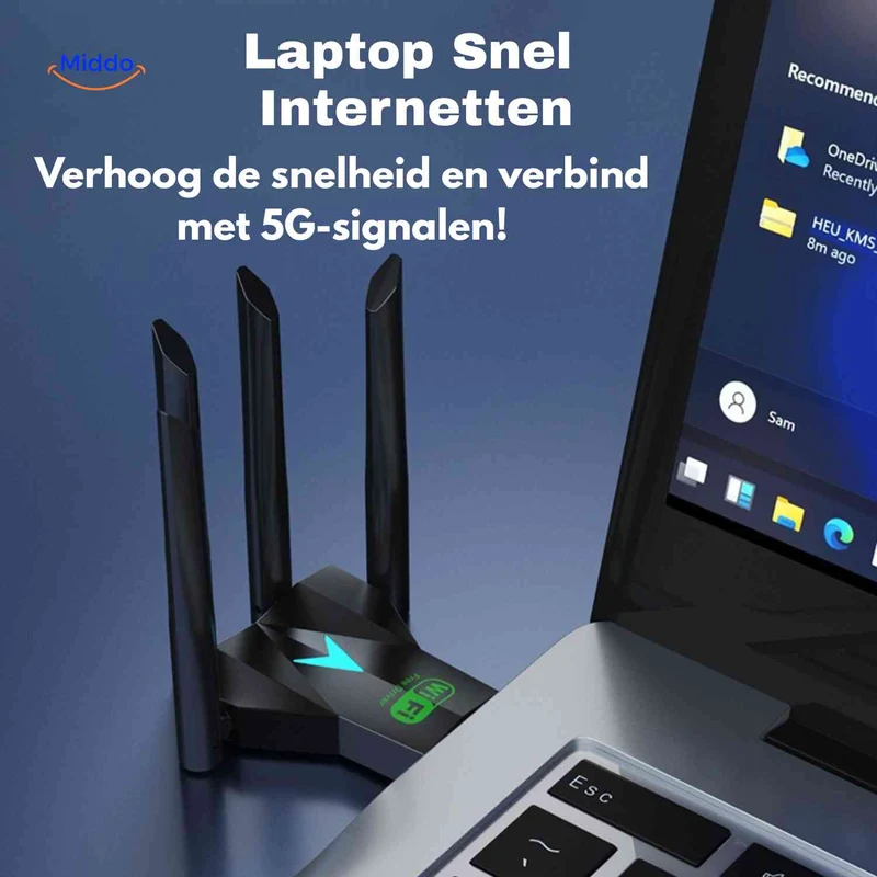 AeroLink™ Adaptateur WiFi | Double bande 5G, 1300 Mbps et portée à travers les murs
