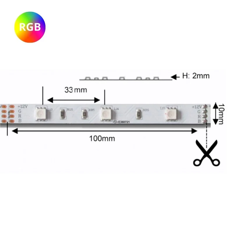 Ruban lumineux DEL NTRGB150 haute intensité RGB. 5 Mètres