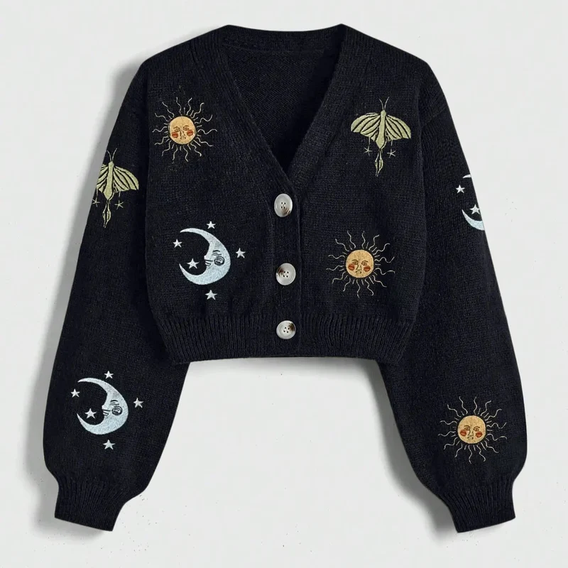 Cosmic Twilight Cropped Knit Sweater