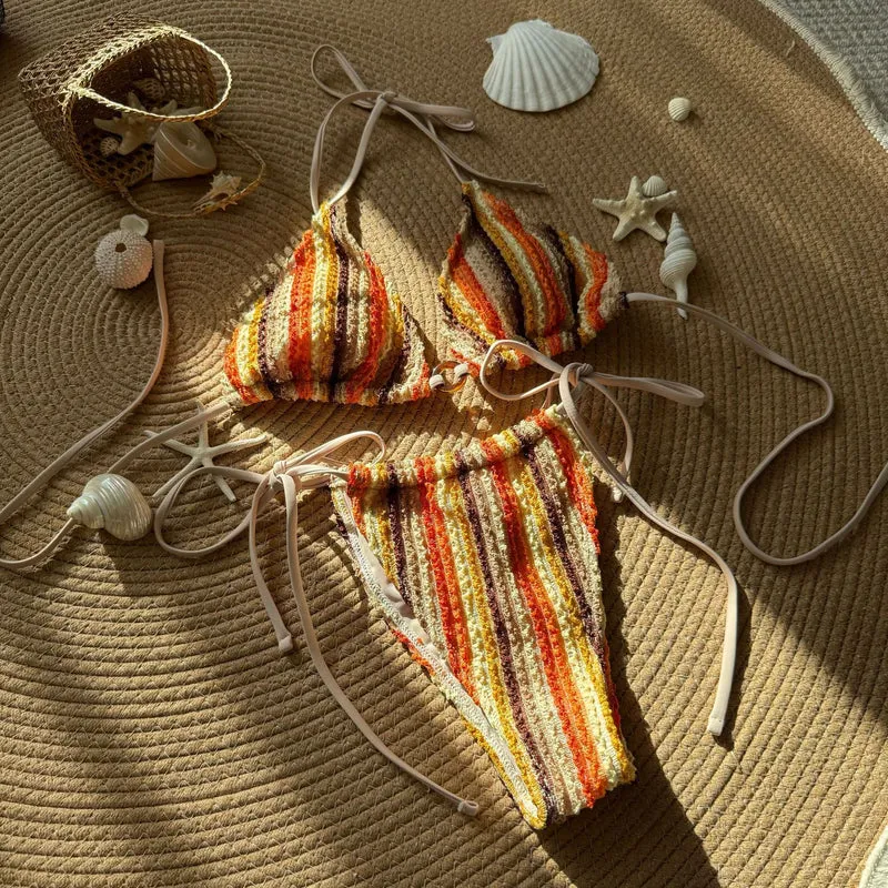 Solana Knit Stripe Bikini Set