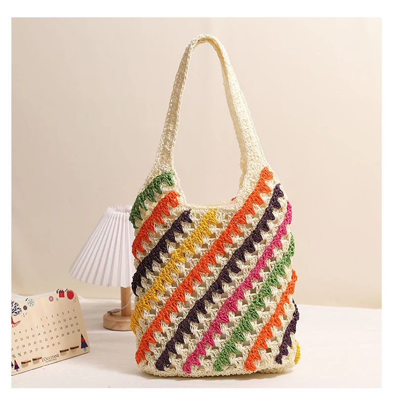 Marisol Rainbow Crochet Tote