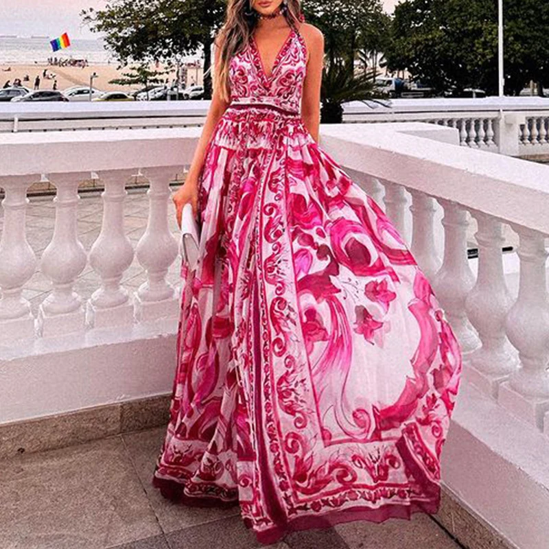 Seraphina Rose Halter Maxi Dress