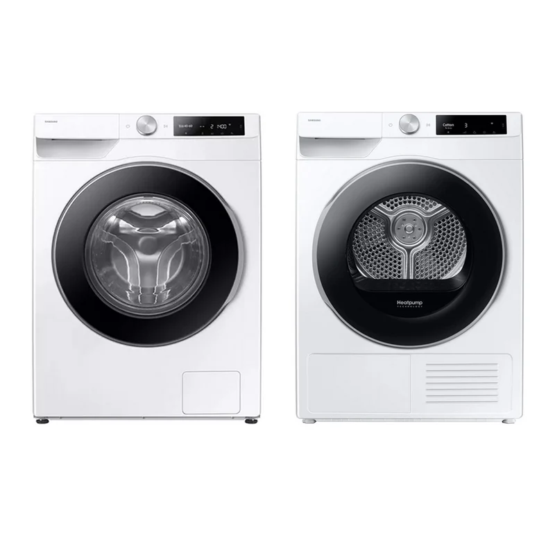 Samsung Series 6 AI Energy WW11DG6B25LEU1 11kg 1400rpm Washing Machine and Series 6 DV90T6240LES1 Tumble Dryer White