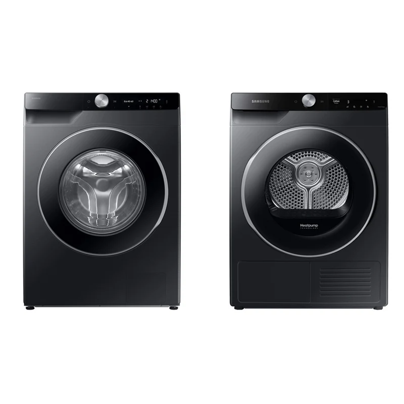 Samsung Series 6 AI Energy WW11DG6B25LBU1 11kg 1400rpm Washing Machine and Series 6 DV90T6240LBS1 Tumble Dryer Black