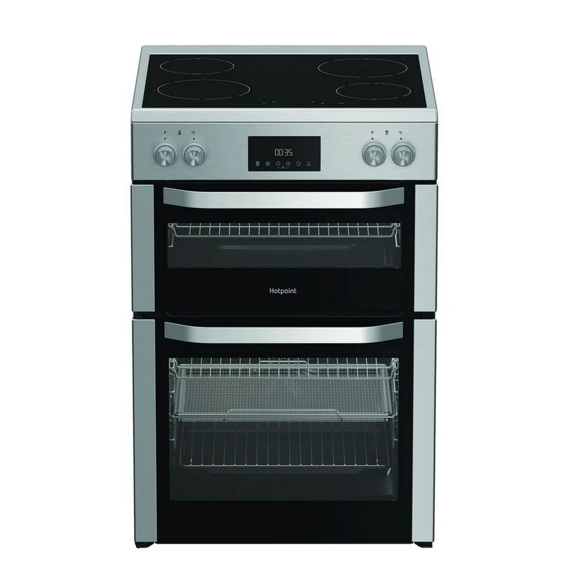 Hotpoint HDME6VDC2AX 60cm Double Oven Electric Cooker with Ceramic Hob Stainless Steel