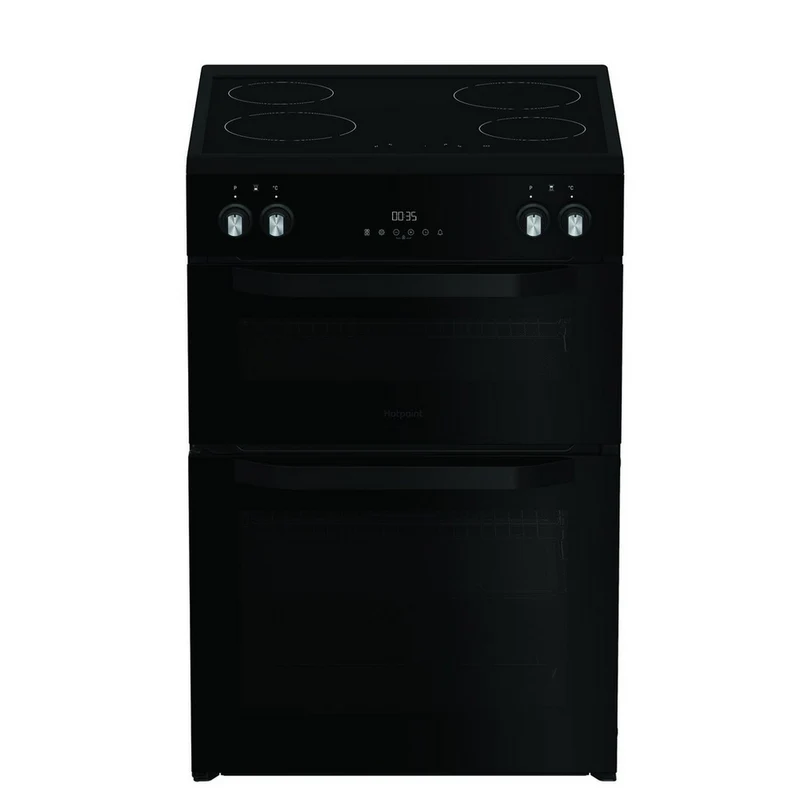 Hotpoint HDME6VDC2AB 60cm Double Oven Electric Cooker with Ceramic Hob Black
