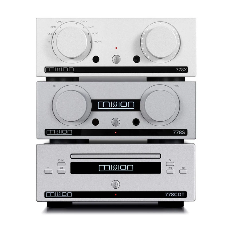 Mission 778X Stereo Amplifier with 778S Streamer and 778CDT CD Transport Bundle - Silver